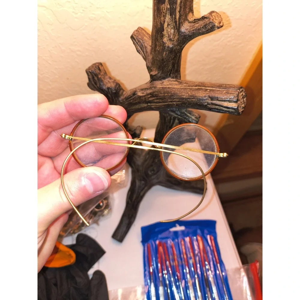 3 Antique Very Unique Glasses - Spectacles One Is 12k Gold Filled Unmarked